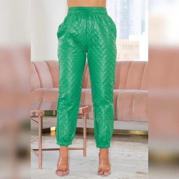 Green Baddie Puff Pants - Picture 3 of 5